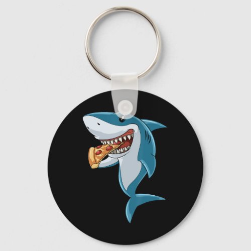Shark Eating Pizza Shark Lovers Pizza Lovers Keychain