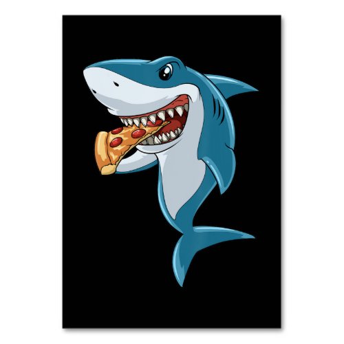 Shark Eating Pizza Shark Lovers Pizza Lovers Table Number