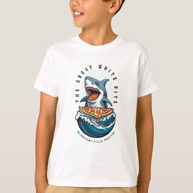 Shark Eating Pizza | The Great White Bite Jawsome  T-Shirt (Front)