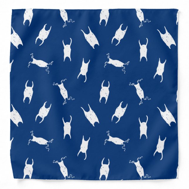 Shark Egg Case Navy Blue and White Pattern Bandana (Front)