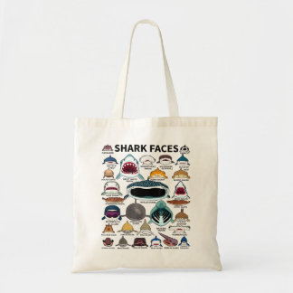 Shark Faces - Type of Shark - Shark Faces of All K Tote Bag