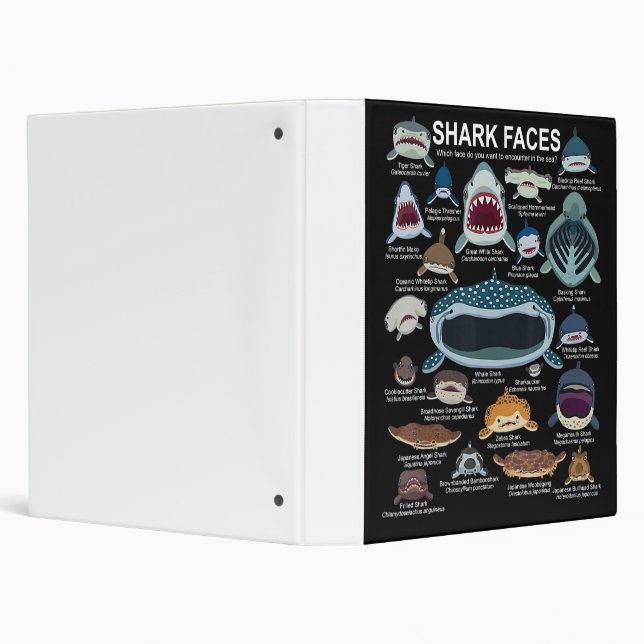 Shark Faces Which Face Do You Want To Encounter 3 Ring Binder (Background)