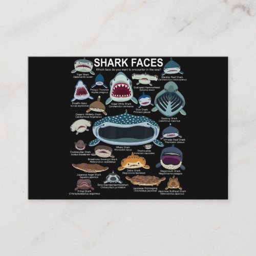 Shark Faces Which Face Do You Want To Encounter Business Card