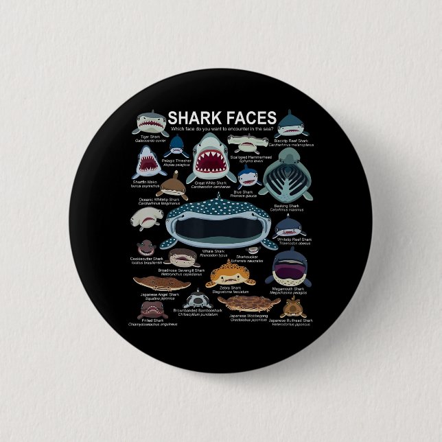 Shark Faces Which Face Do You Want To Encounter Button (Front)