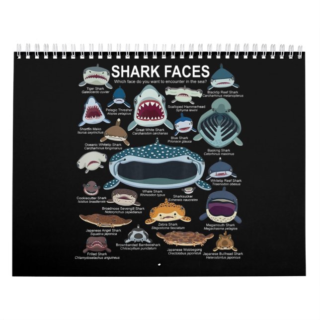Shark Faces Which Face Do You Want To Encounter Calendar (Cover)