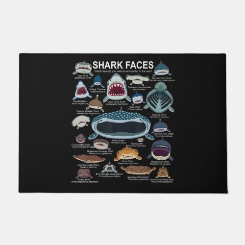 Shark Faces Which Face Do You Want To Encounter Doormat
