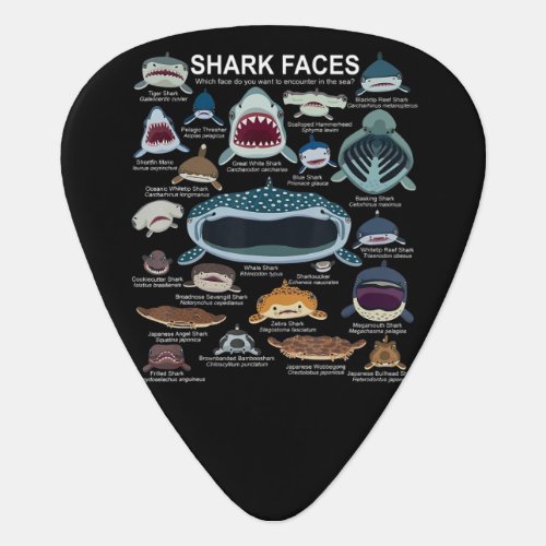 Shark Faces Which Face Do You Want To Encounter Guitar Pick