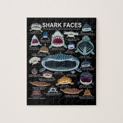 Shark Faces Which Face Do You Want To Encounter Jigsaw Puzzle