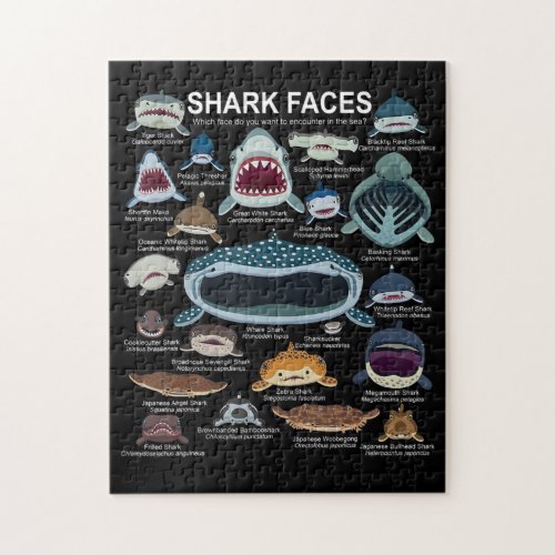 Shark Faces Which Face Do You Want To Encounter Jigsaw Puzzle