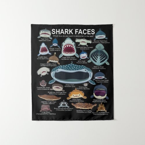 Shark Faces Which Face Do You Want To Encounter Tapestry