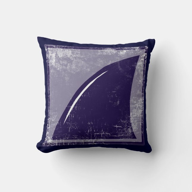 shark fin blue-color throw pillow (Front)