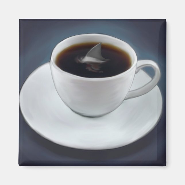Shark Fin Coffee Magnet (Front)