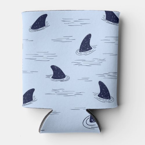 Shark Fin Ocean Pattern Can Cooler