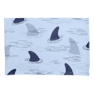 Shark Fin Ocean Pattern Pillow Case