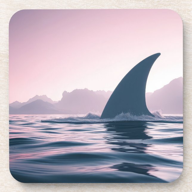Shark Fin Power Beverage Coaster (Front)
