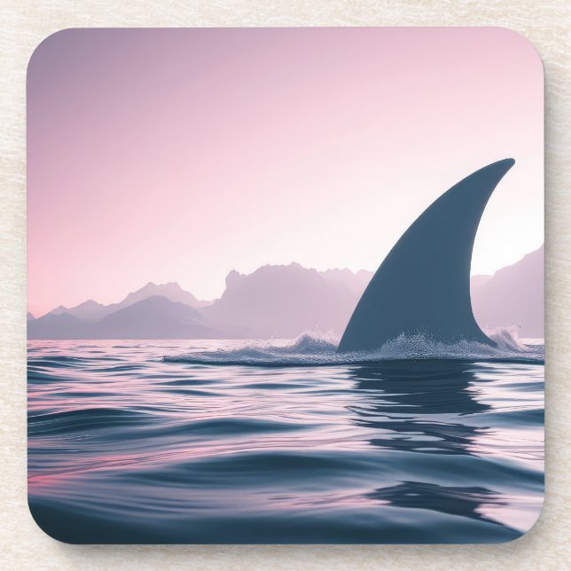 Shark Fin Power Beverage Coaster (Front)