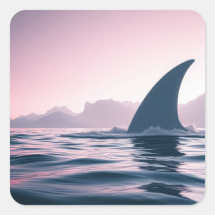 Shark Fin Power Square Sticker