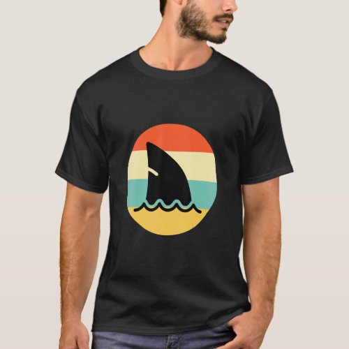 Shark Fin Retro Style Shark  T_Shirt