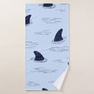 Shark fin seamless pattern. bath towel
