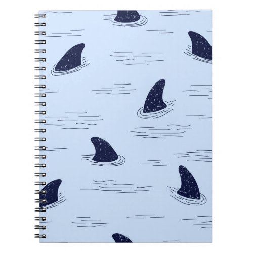 Shark fin seamless pattern  notebook
