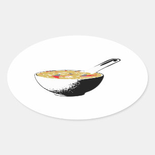 shark fin soup oval sticker