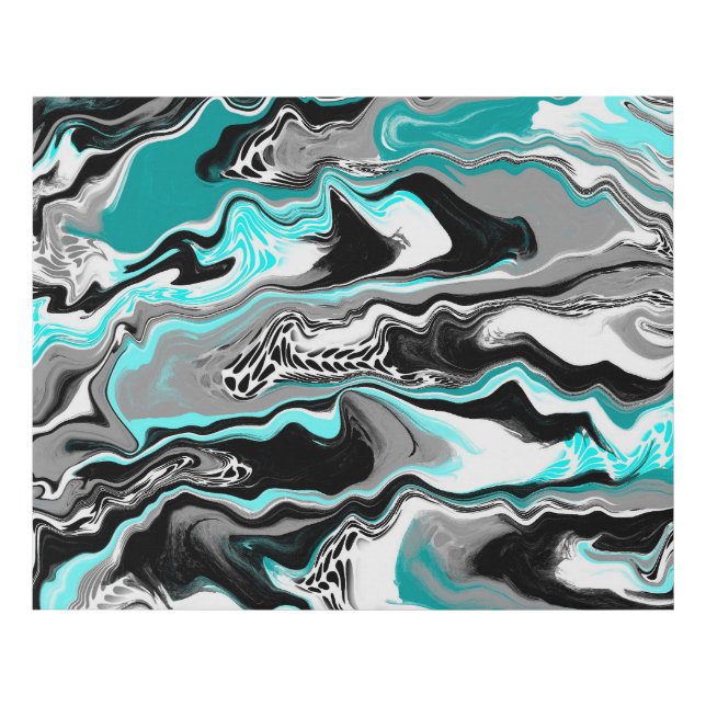 Shark Fins Abstract Art Faux Canvas Print (Front)