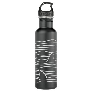 Shark Fins Ocean Marine Biologist Stainless Steel Water Bottle
