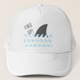 Shark Fins Up Waves Funny Hat