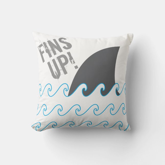 Shark Fins Up Waves Pillow Case Cover. (Front)