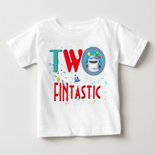 Shark Fintastic Second Birthday Baby T_Shirt