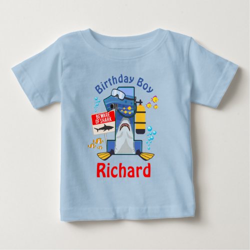 Shark First Birthday Shirt