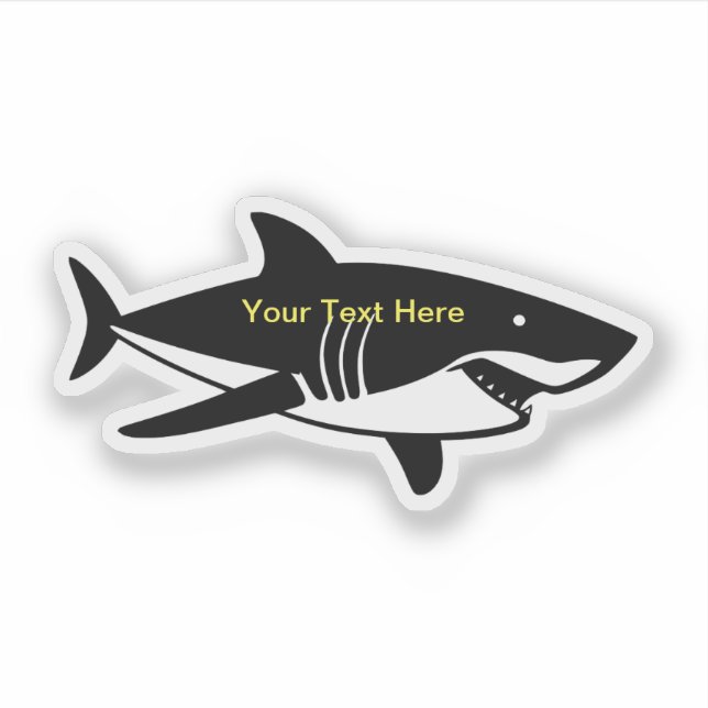 Shark Fish Custom Shape Sticker (Front)