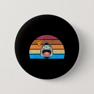 Shark Fish Pizza Retro Vintage Pizzeria Pizza Chef Button