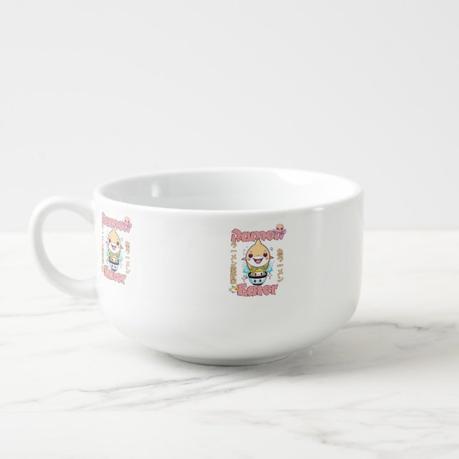 Shark Fish Ramen Eater - Asian food Lovers! Soup Mug (Right)