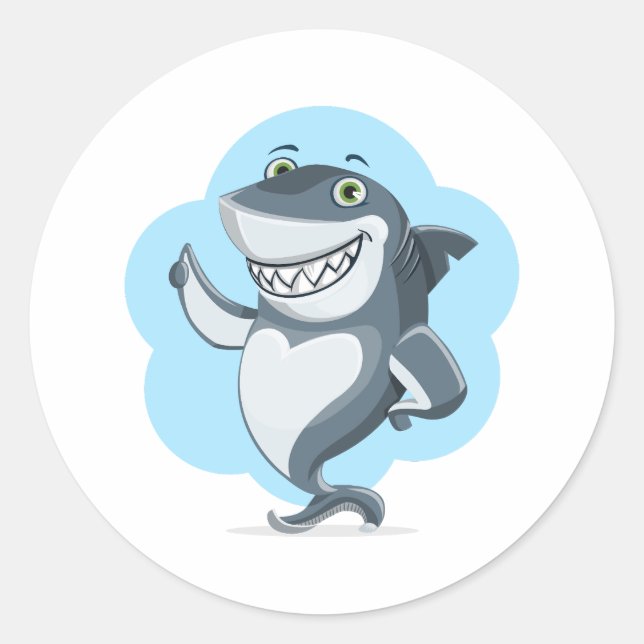 Shark Fish Swim Home Personalize Destiny Destiny'S Classic Round Sticker (Front)