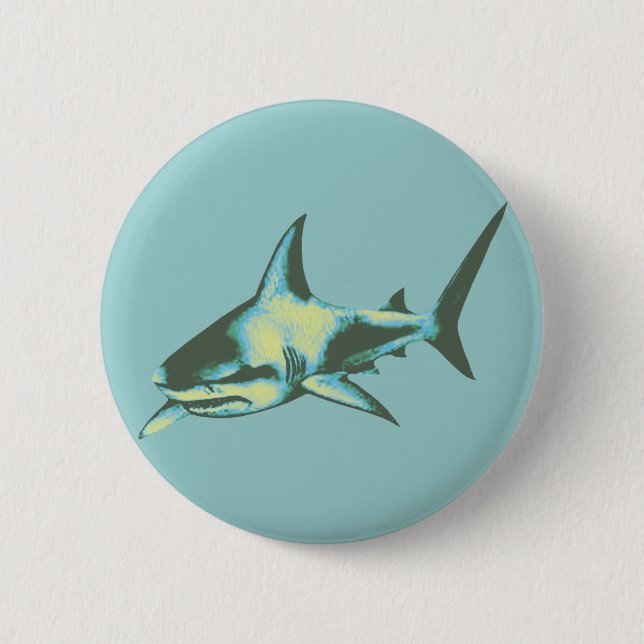 shark fish, wild animals pinback button (Front)