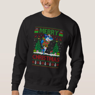 Shark Fish Xmas Tree Ugly Santa Shark Christmas Sweatshirt