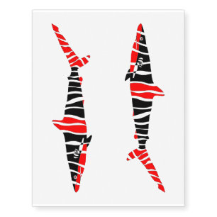 Shark Fish Zodiac Temporary Tattoos