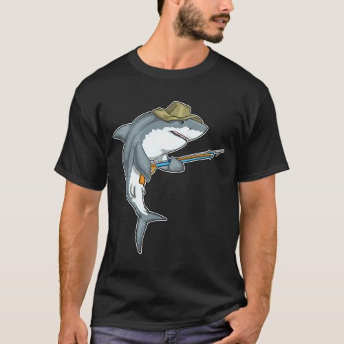 Shark Fisher Harpoon Fishing T_Shirt