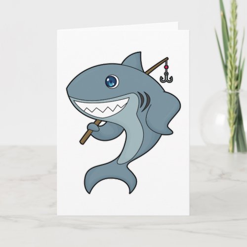 Shark Fishing Fisher Finshing rod Card