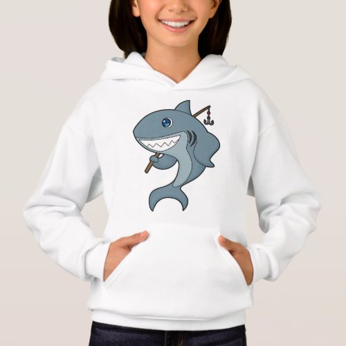 Shark Fishing Fisher Finshing rod Hoodie