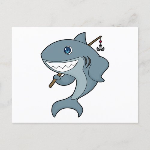Shark Fishing Fisher Finshing rod Postcard