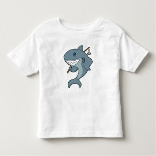 Shark Fishing Fisher Finshing rod Toddler T-shirt