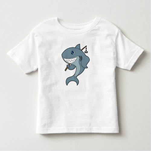Shark Fishing Fisher Finshing rod Toddler T_shirt