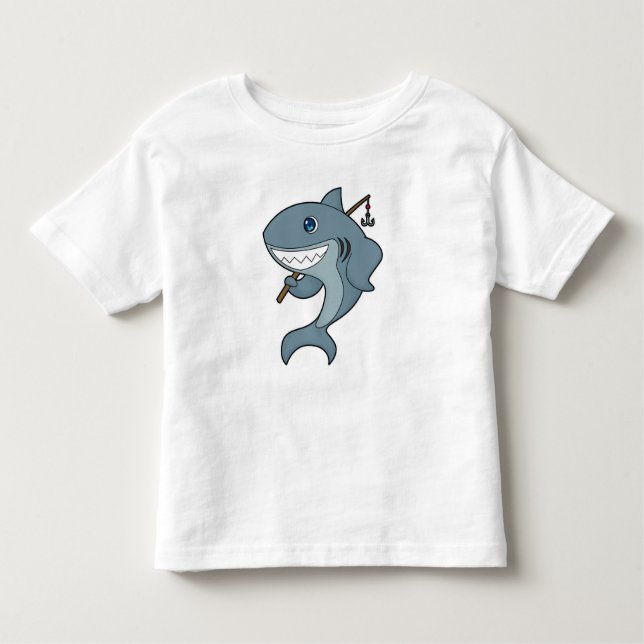 Shark Fishing Fisher Finshing rod Toddler T-shirt (Front)