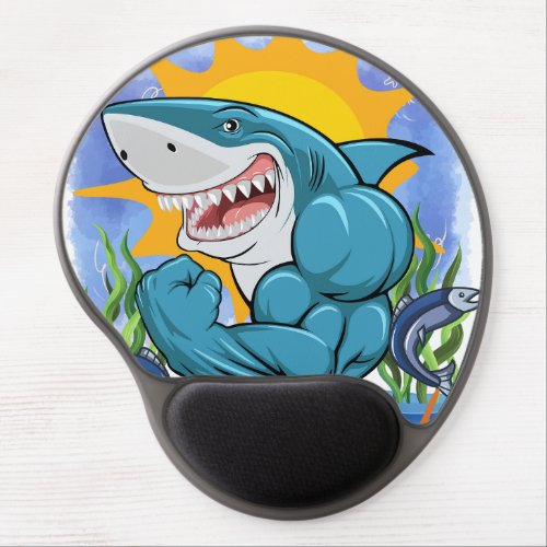 Shark Flexing Muscles Sea Life Personalized Gel Mouse Pad