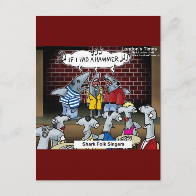 Shark Folk Singers Funny Gifts Tees & Cards (Front)