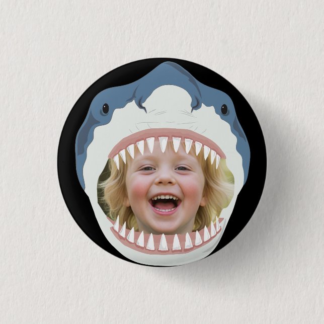 Shark Food Your Photo Eaten By Sharks Button (Front)