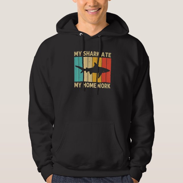 Shark For Kids Boys Hammerhead Tiger Sharks Hoodie (Front)