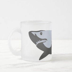 Shark Frosted Glass Coffee Mug